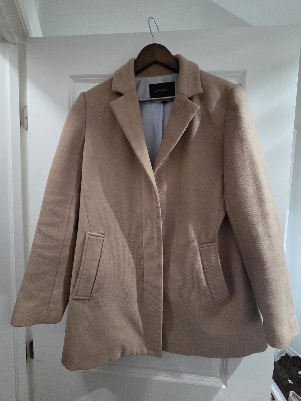 Banana Republic Women's Tan Wool-Blend Blazer Coat